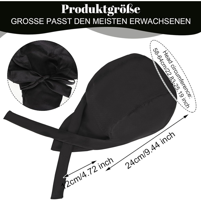 Чорний шеф-кухар капелюх 5 шт YUWJOOWEE