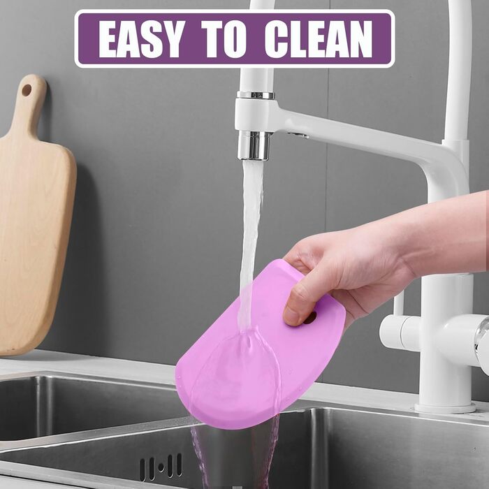 Гнучкий силіконовий скребок для тіста 15,2 х 11 см рожевий Lazymi