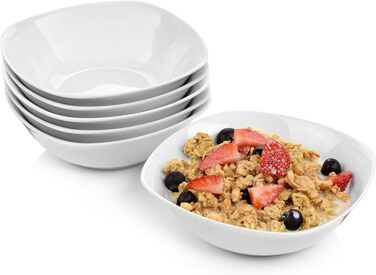 ПЕВЕЦ Белый столовый сервиз Bilgola, набор фарфоровой посуды из 30 предметов на 6 персон, набор тарелок округлого дизайна, обеденная тарелка (миски для хлопьев 6 шт.)