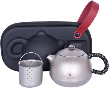 Титановий чайник з заваркою для розсипного чаю 380 мл. iBasingo