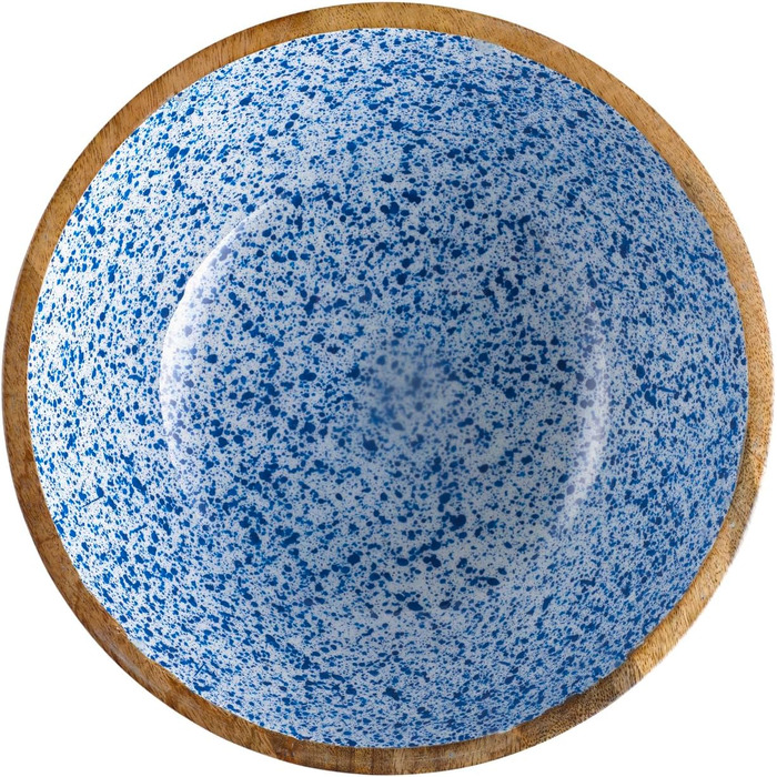 Піднос/тарілка Манго, дерево манго, внутрішнє покриття епоксидною смолою, Ø 35,5 см Ø 35,5 см, висота 2,5 см (біло-блакитний, Ø 30 см, висота 10,5 см), 1058