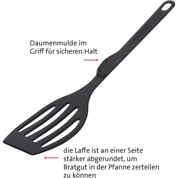 Набір кухонних гаджетів Westmark, 4 шт. , 2 лопатки та 2 ложки для перемішування, якісний пластик, ніжний та флональний, чорний, 203522E6