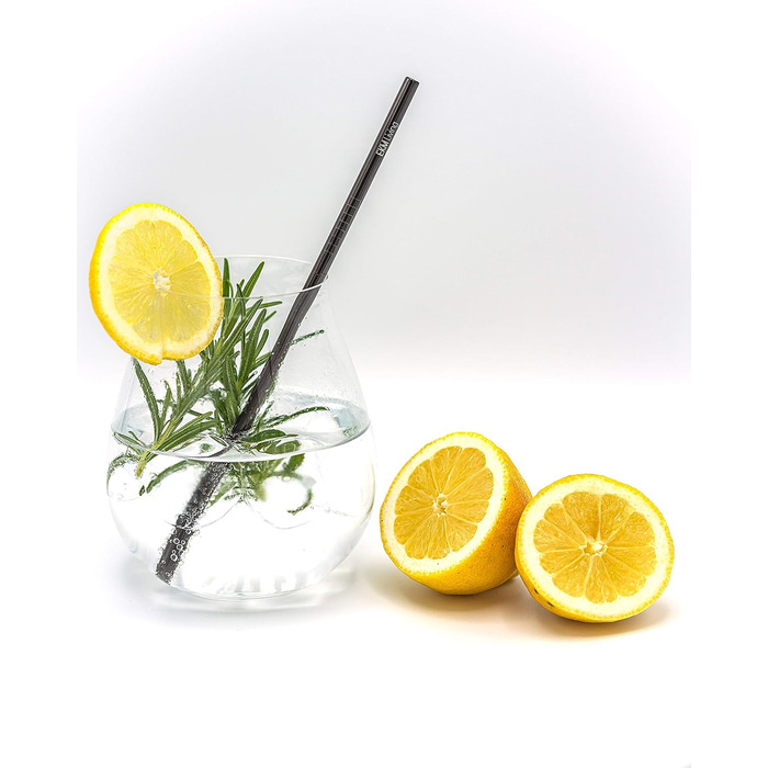 Набір з 4 келихів для джин-тоніка із трубочками з нержавіючої сталі, чорні Gin Set Classic Riedel