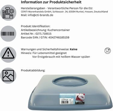 Контейнер для торта 2 предмети, контейнер для торта, коробка для транспортування їжі зі складними ручками 43 x 31 x 9 см 6,5 літра вибір кольору, зроблено в Європі, колір пісочний (зелений)