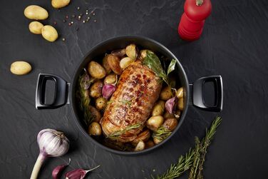 Tefal Каструля Unlimited, скляна кришка, 5,3 л, чорний, алюміній