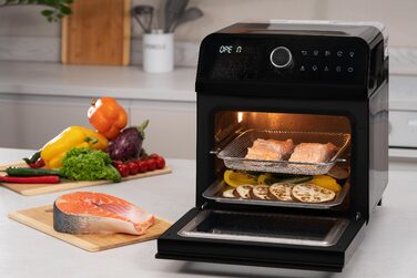 ARDESTO Мультипіч, 2250Вт, об'єм-15л, сенсорне керування, функція приготування на пару, 40-220°C, метал/пластик, біло-чорний