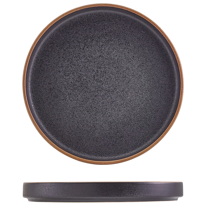Тарілка презентаційна 20*2.5 см із низьким вертикальним бортом, Kava Black Stoneware, GenWare