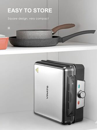 Вафельница на 4 бельгийских вафли, 1200 Вт VINATO