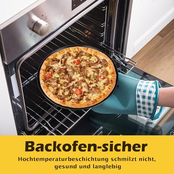 Набір із 4 дек для піци 26 см чорний Onader