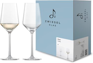 Бокал для белого вина Zwiesel Glas Sauvignon Blanc Pure (набор из 2 шт.), изящные бокалы для белого вина, бокалы для хрусталя Tritan, пригодные для мытья в посудомоечной машине, Сделано в Германии (Заказ No 122314) (Бокал для белого вина Рислинг (2 шт.))