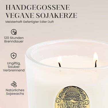 Ароматна свічка M&SENSE Лісова хатина, ароматичні свічки у склянці, натуральна соєва свічка, час горіння 55 годин, подарункові свічки для жінок та чоловіків, подарункова свічка (вершковий ванільний торт, 560 г)