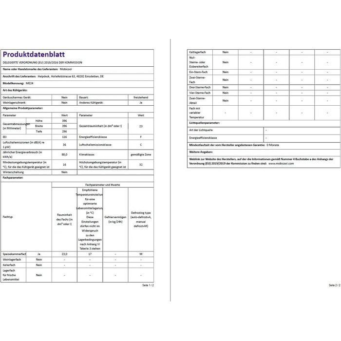 Холодильник Mobicool, синій, 26 літрів (ME24)