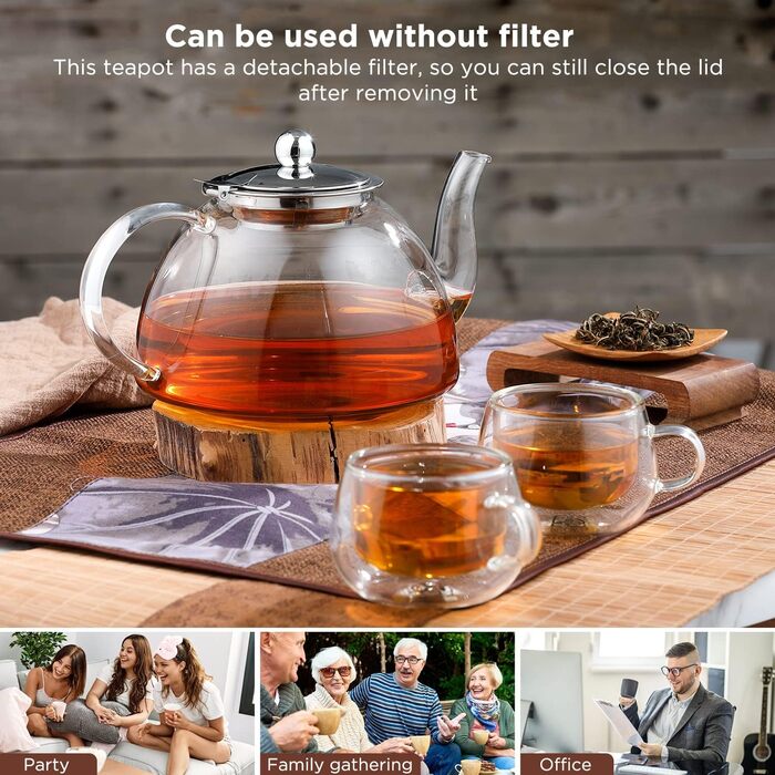 Чайник 1300 мл з ситечком з нержавіючої сталі Ehugos