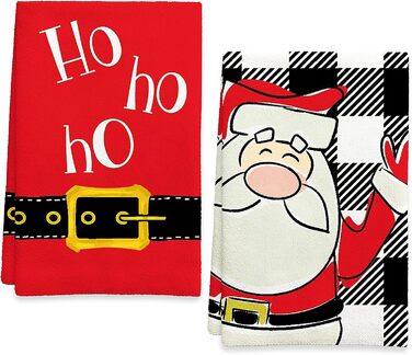 Набір з 2 різдвяних кухонних рушників 45 x 65 см, набір V Санта Клаус Ohok