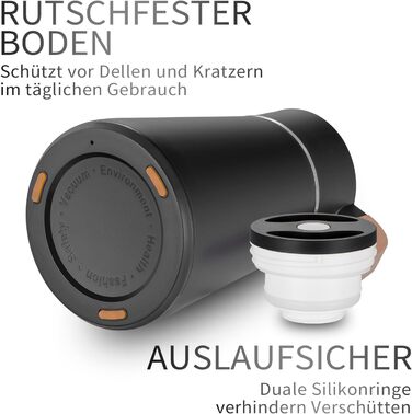 Термоглечик з чайним фільтром 1,5 л, чорний VETIN