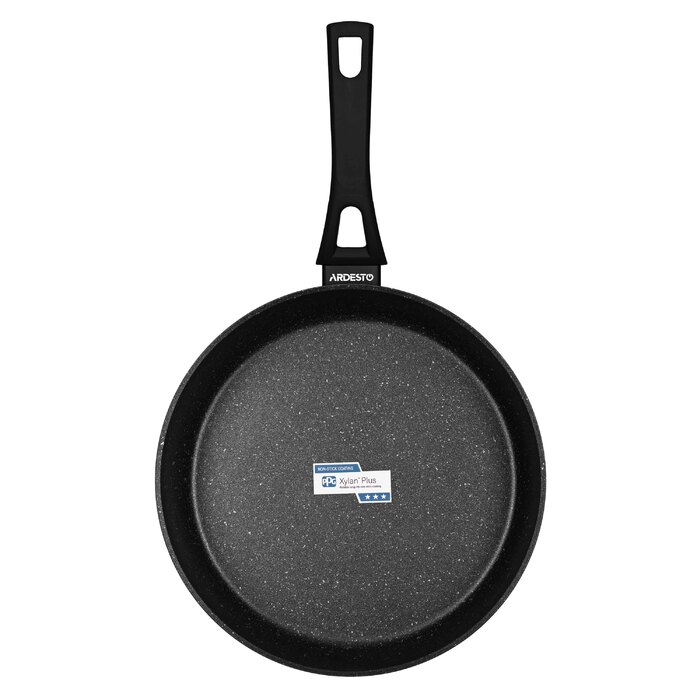 ARDESTO Сковорода для глубокого огня с крышкой Gemini Livorno, 28см, Алюминий, Черный
