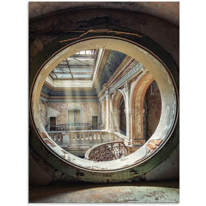 Настінний декор скляні картини настінна картина скляна картина цільна 40x40 см квадрат Тоскана Італія природа пейзаж сад троянди балкон вид літо T4QS (сонячні промені, 45 x 60 см)