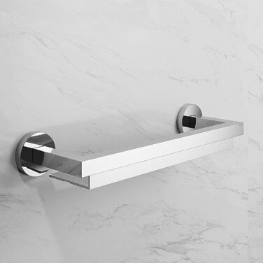 Душевая полка Keuco из глянцевого хромированного металла с анодированным алюминием, 140x6 см, настенная душевая полка, Edition 90