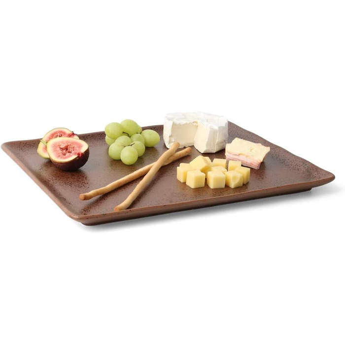 Арена Реактивна порцеляна на 4 особи (тарілка 33 х 27 см, коричнева)