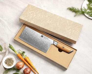 Китайський кухарський ніж-тесак 19 см, дамаська сталь XINZUO