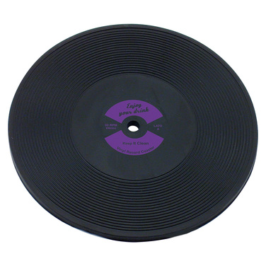 D005P Костер 'LP Disk' d 100 мм, колір чорний з фіолетовою вставкою, каучук