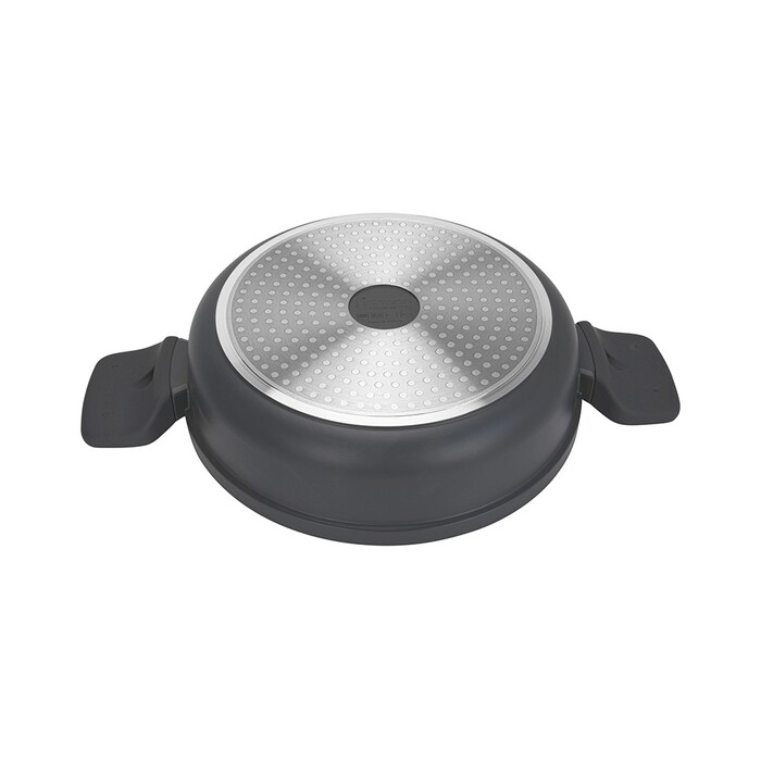 Сотейник Fissman 28x8 см/4,3 л TITANIUM PRO со стеклянной крышкой литой алюминий с антипригарным покрытием (14586)