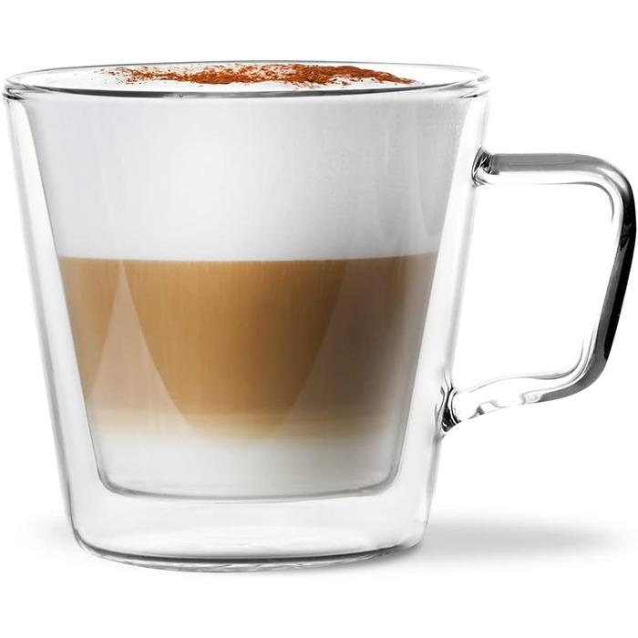 Консимо. Кофейные бокалы с двойными стенками Бокалы для коктейлей Стаканы для воды Стакан для чая Чашка для чая - Прозрачный набор из 2 шт. (Diva, 250 мл)