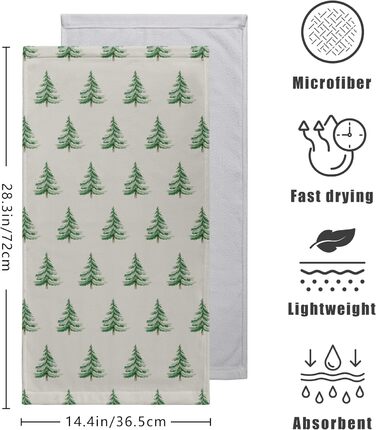 Різдвяні кухонні рушники Kwlegh, рушник для рук, рушник для пальців у формі різдвяної ялинки з цукерками та сніжинками, набір з 2 шт. , милий чоловічий банный рушник, високопоглинаючі рушники, 36 x (зелена ялинка)
