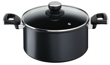 Tefal Каструля Unlimited, скляна кришка, 5,3 л, чорний, алюміній