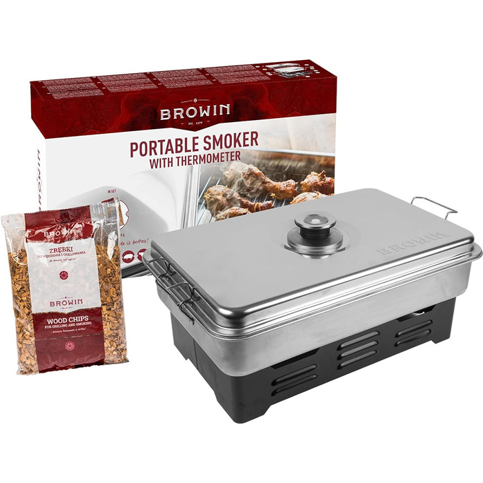 Коптильня настольная с термометром и щепой Browin
