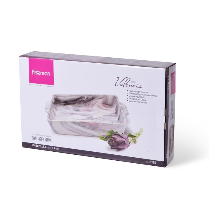 Форма для запекания прямоугольная Fissman VALENCIA 29,5x20х6,5см/2,4л (6187)