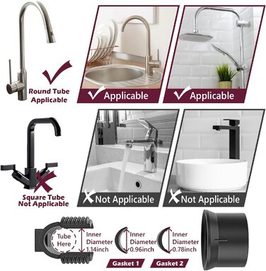 Органайзер для раковини LACEEZEN, Тримач для губки для кранів діаметром 1,78-2,8 см, Круглий, Компактний тримач для рушників для кухні, Органайзер (сірий, лівий)