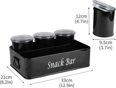 Диспенсер для снеків 33 х 21 см чорний ZoeQide