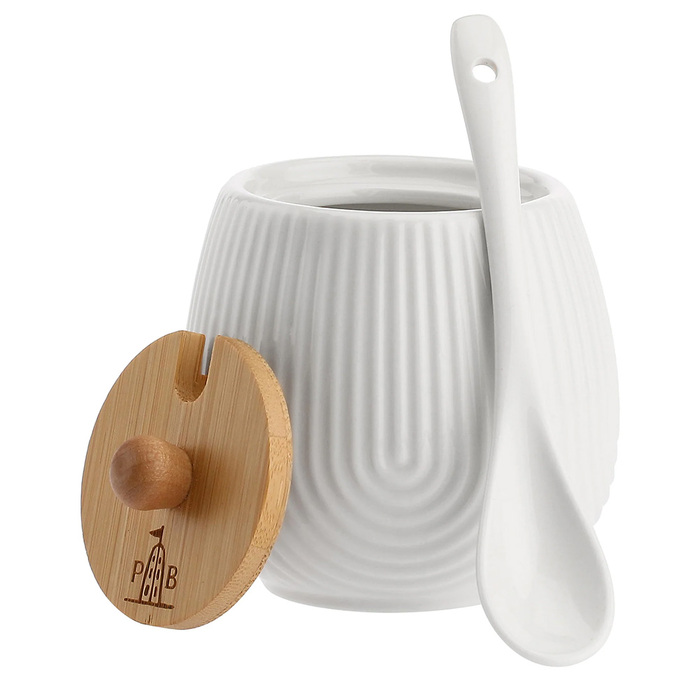 Цукорниця La Porcellana Bianca INTAVOLA Stripes з ложкою, порцеляна, 250 мл