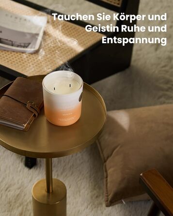 Ароматичні свічки M&SENSE Сосна та кедр у банці, велика соєва свічка 400 г з двома гнітами, час горіння 80 годин, ароматерапевтична свічка для йоги, спа та медитації. Подарунок для дівчини, дружини або матері. Сосна та кедр (апельсин та грейпфрут)