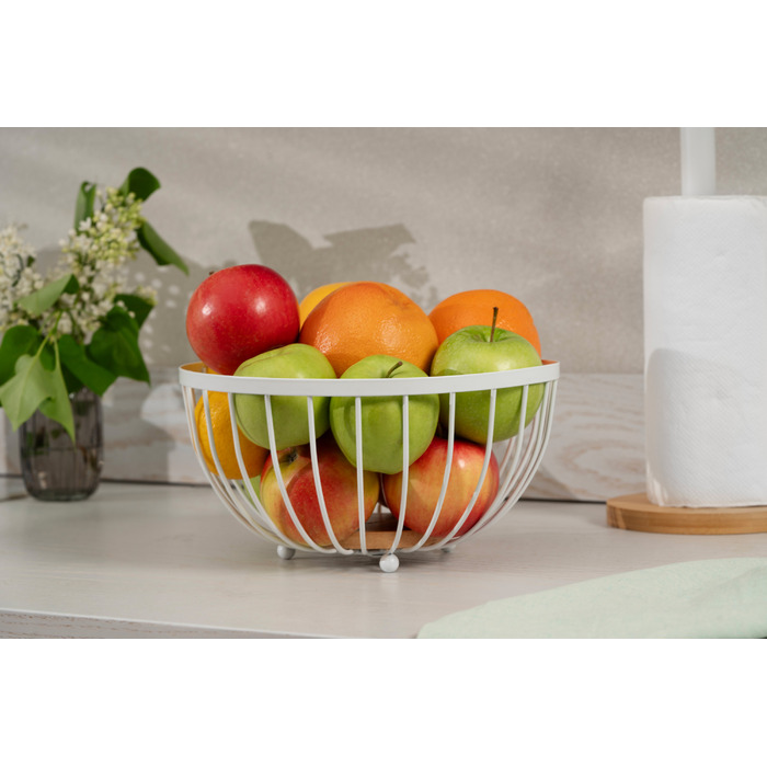 Корзина Ardesto Midori 25х25х13см, металл, дерево, белая