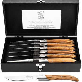 Набор из 6 ножей для стейка в деревянной коробке Luxury Line Laguiole Style de Vie