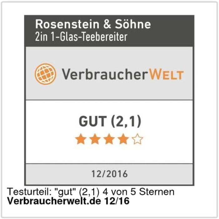 Скляний заварник 1,5 л Rosenstein & Söhne