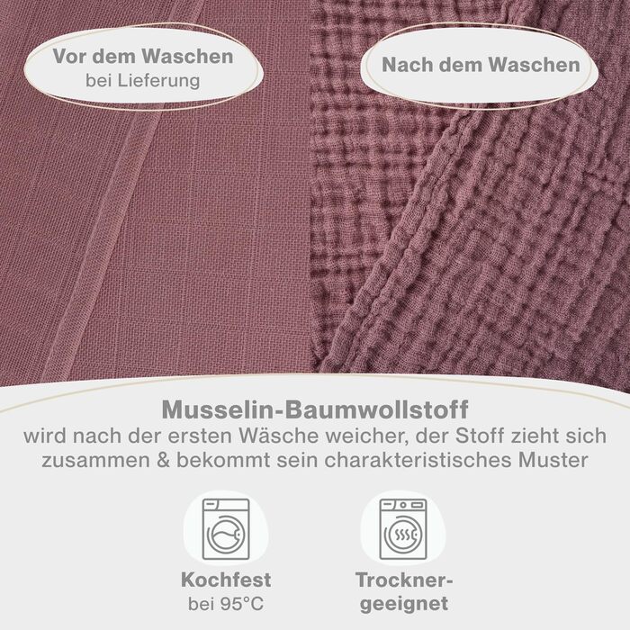 Серветки для відрижки в наборі з 10 шт. з чистої бавовни - Нетоксичні муслінові серветки 70x70 - Абсорбуючі муслінові серветки - Муслінова серветка як мусліновий підгузок, що можна прати - Бежевий (Ностальгія Троянда, 10 шт. )