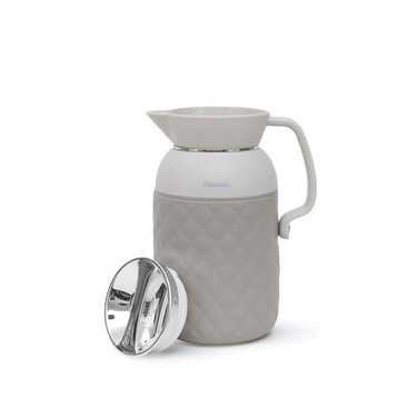 Термоглечик Fissman 1000 мл, колір сірий пластиковий корпус зі скляною колбою (19855)