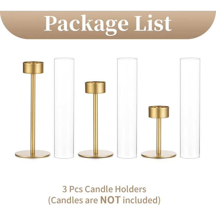 Підсвічник золотий для конічних свічок 3-секційний Sziqiqi