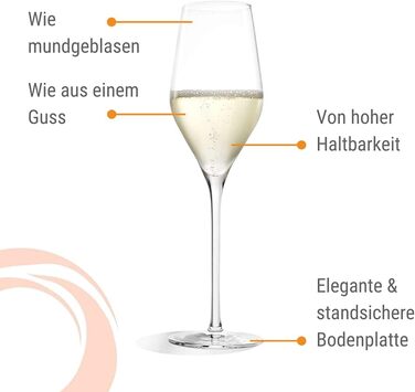 Келихи для шампанського 265 мл, набір 6 предметів, Exquisite Royal Stölzle Lausitz