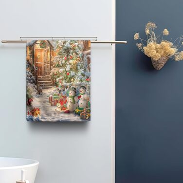 Різдвяні кухонні рушники Kwlegh, рушник для рук, рушник для пальців у формі різдвяної ялинки з цукерками та сніжинками, набір з 2 шт. , милий чоловічий банный рушник, високопоглинаючі рушники, 36 x (Xmas-a)