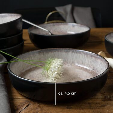 Набір посуду Moritz & Moritz VIDA з 18 предметів 6 осіб Елегантний набір тарілок з високоякісної порцеляни посуд, що складається з 6 обідніх тарілок, 6 десертних тарілок, 6 тарілок для супу (6 тарілок для супу)