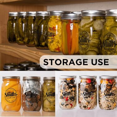 Стеклянные банки для консервации 2 шт 1 л Smiths Mason Jars