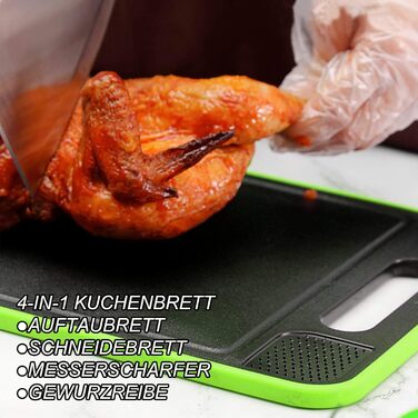 Разделочная доска с функцией размораживания Frost Away 36,5 х 25 см черный/зеленый HENGBIRD