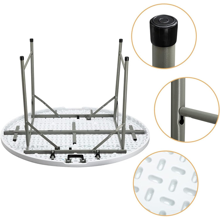 Складаний стіл для кемпінгу 122 см круглий HollyHOME