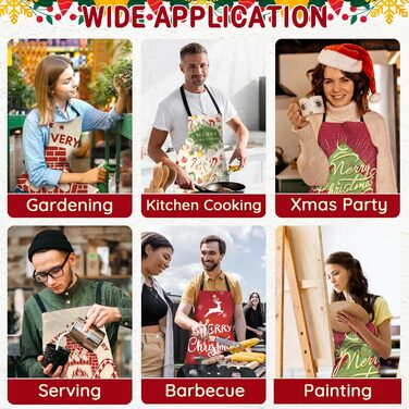 Набір з 4 різдвяних кухонних фартухів 70 x 80 см, різнокольорові FunChaos