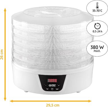 Дегідратор на 5 полиць, 380 Вт, круглий TZS First Austria