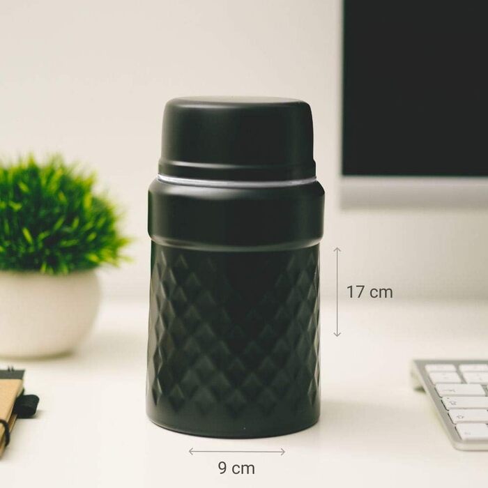 Термоконтейнер 500 мл чорний/білий Urbavo